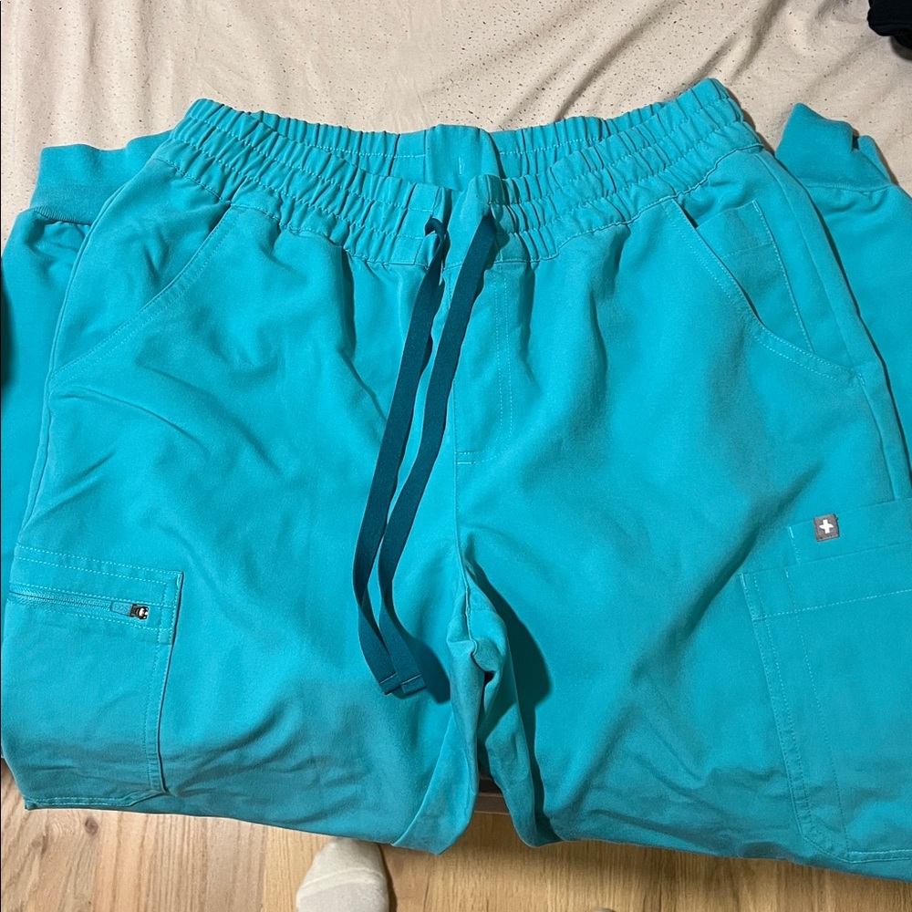 Figs Aqua Medium Tall Technical Collection Pants